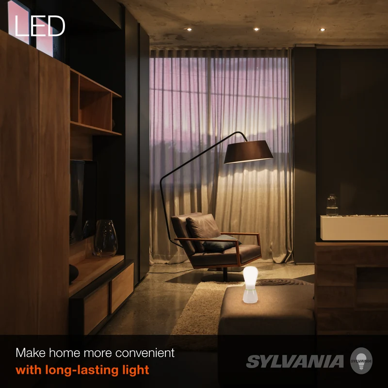 SYLVANIA Battery Powered Portable LED Night Light, Dimmable, 3000K, 2 Light Levels, Warm White, Batteries Not Included