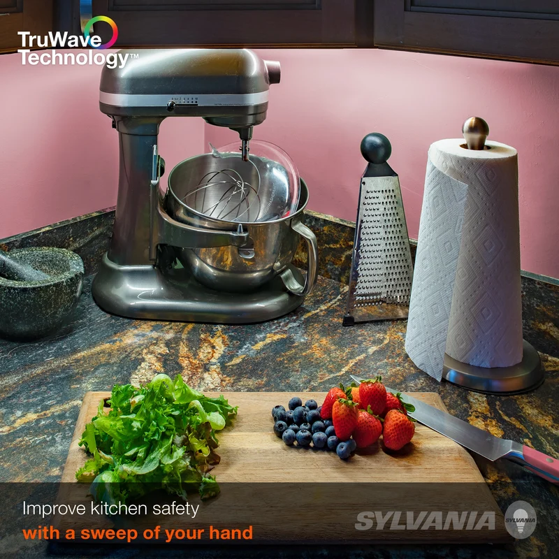 SYLVANIA TruWave Natural Series 3-Way Selectable 12" LED Under Cabinet Light Starter Kit, Soft / Cool / Daylight, Plug-in Adapter - 1 Pack