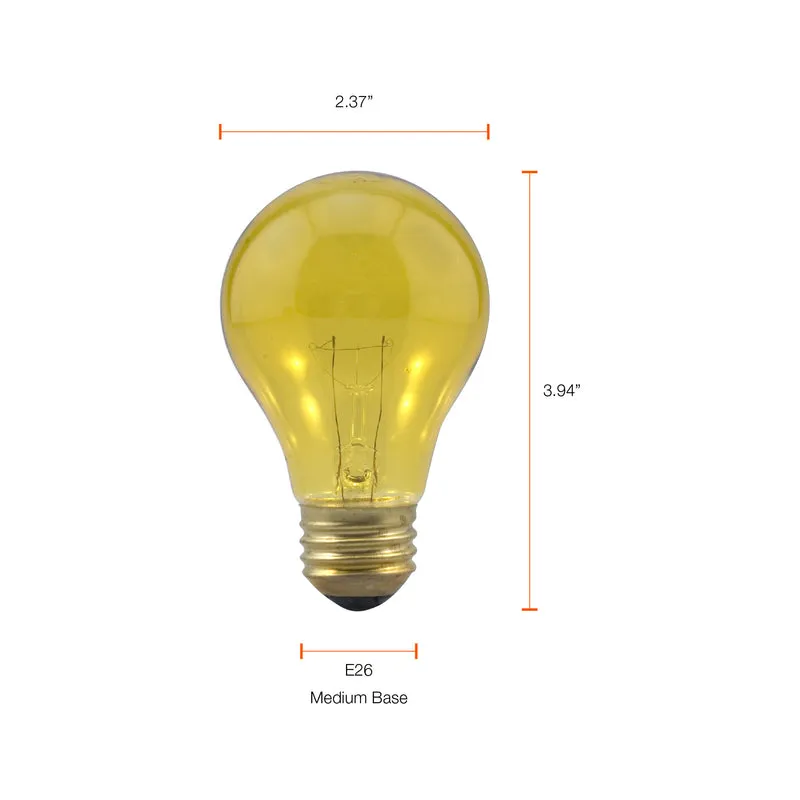 SYLVANIA Incandescent A19 Light Bulb, 25W, Dimmable, Yellow - 1 Pk