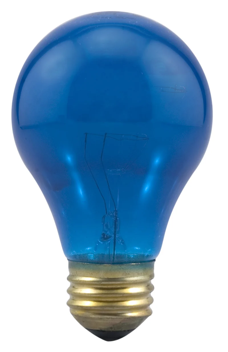 SYLVANIA Incandescent A19 Light Bulb, 25W, Dimmable, Blue - 1 Pk