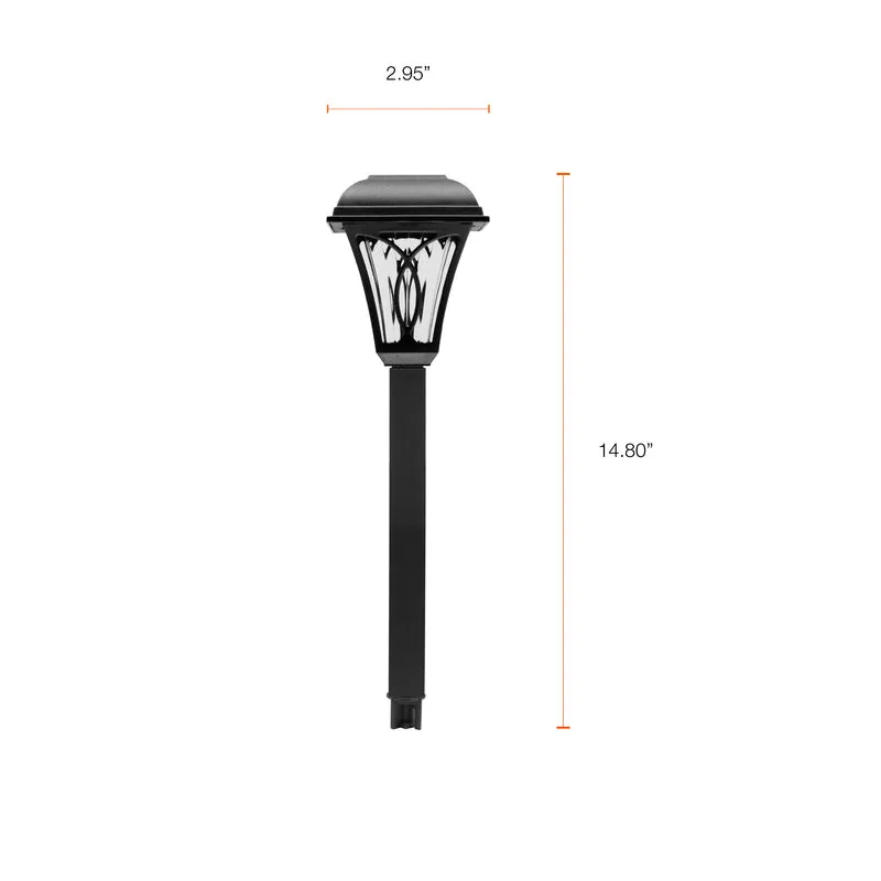 SYLVANIA 14" Solar Décor Path Light with Daylight Sensor, LED, 1 Lumen, 3000K, Warm White, Black Finish - 10 PK