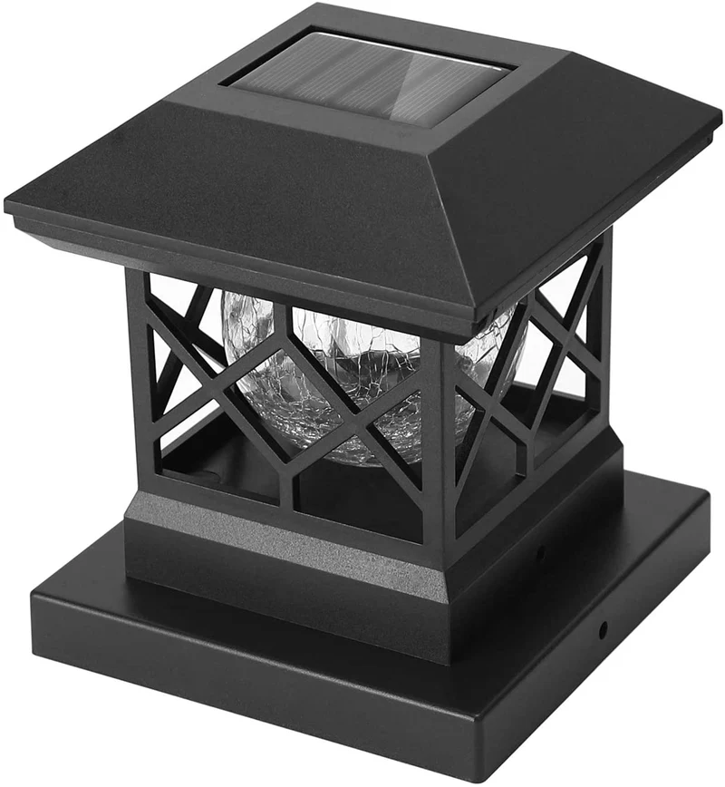 SYLVANIA Solar Fence Top Mount Luminaire with Daylight Sensor, LED and Battery Included, 8 lm, 3000K, Warm White, Black Finish - 1 PK