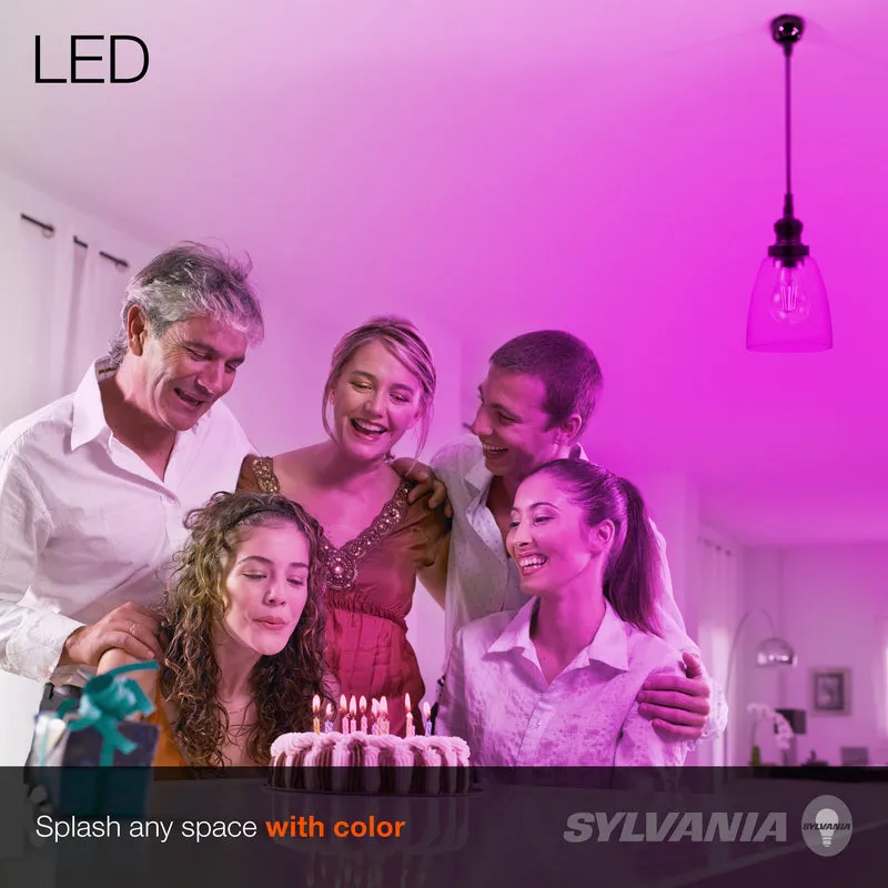 SYLVANIA LED Purple Glass Filament A19 Light Bulb, 40W = 4.5W, Dimmable, E26 Medium Base - 1 PK
