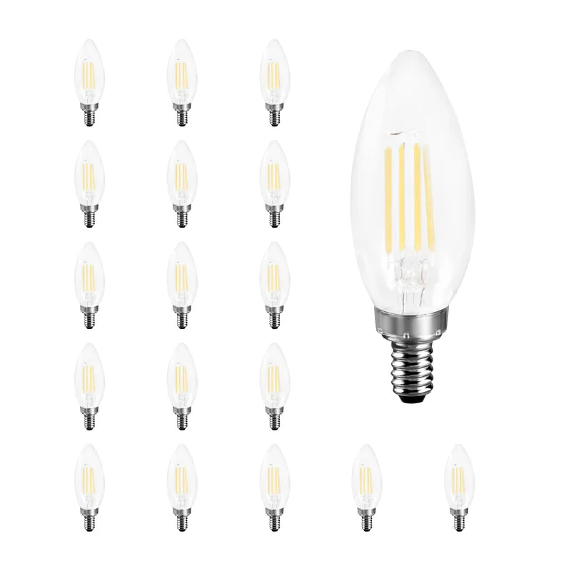 SYLVANIA ECO LED B10 Light Bulb, 60W = 3.5W, 2700K / 5000K, Dimmable, Clear, Soft White / Daylight - 18 Pk
