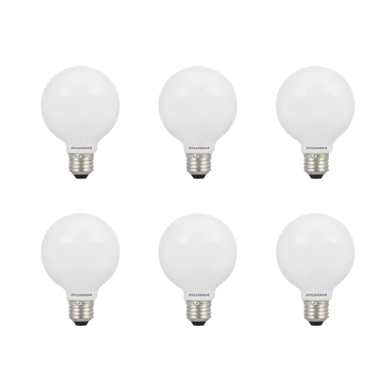 SYLVANIA LED TruWave Globe Light Bulb, 40W = 4.5W, Dimmable, Frosted, Medium Bas, 5000K, Daylight - 6 PK