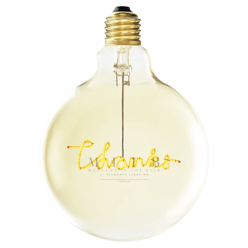 Ampoule décorative LED "Thanks" à suspendre - Message In The Bulb