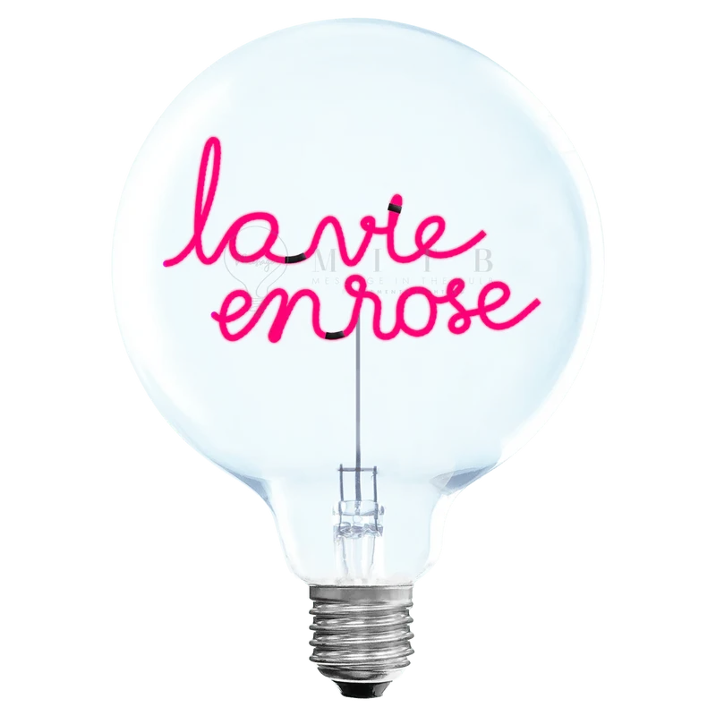 Ampoule décorative LED sans Fil "La vie en Rose" - Message In The Bulb