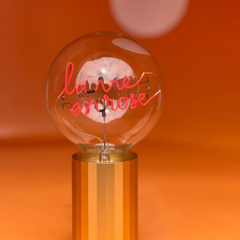 Ampoule décorative LED sans Fil "La vie en Rose" - Message In The Bulb