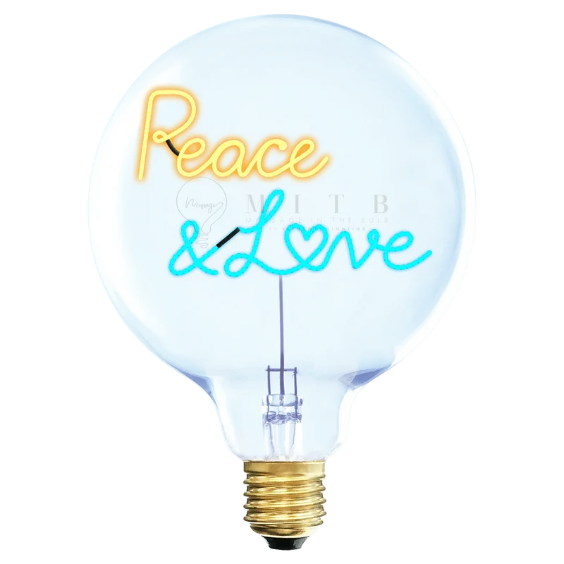 Ampoule décorative LED "Peace & Love" - Message In The Bulb