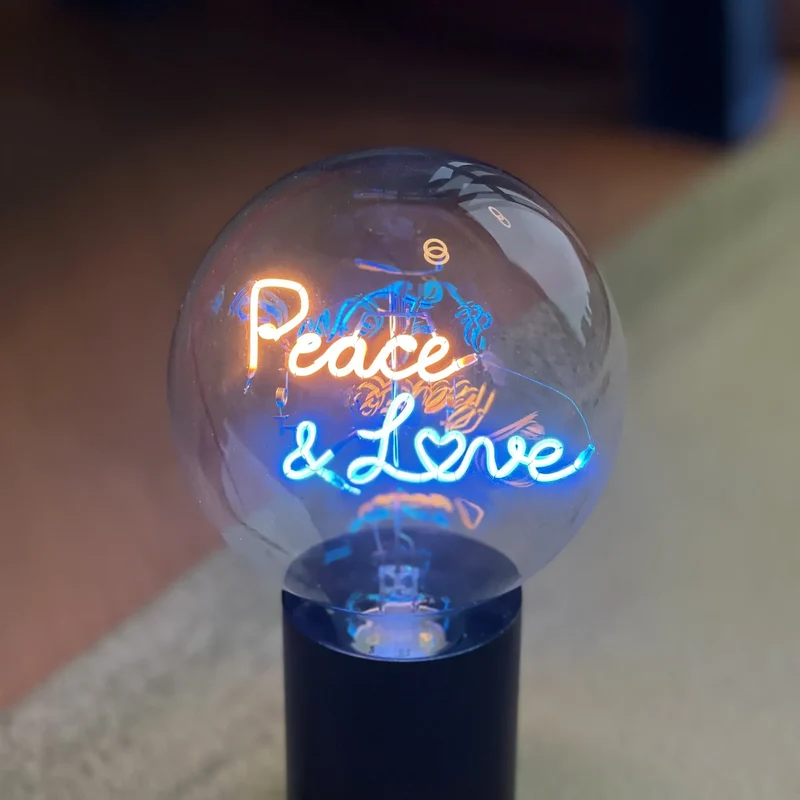 Ampoule décorative LED "Peace & Love" - Message In The Bulb
