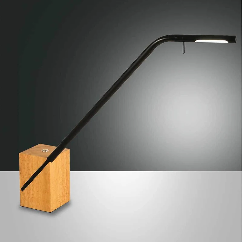 Viktor LED Tischleuchte aus Metall & Holz