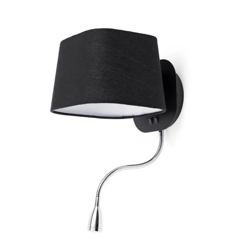 Wandlampe SWEET mit LED-Lesearm Schwarz
