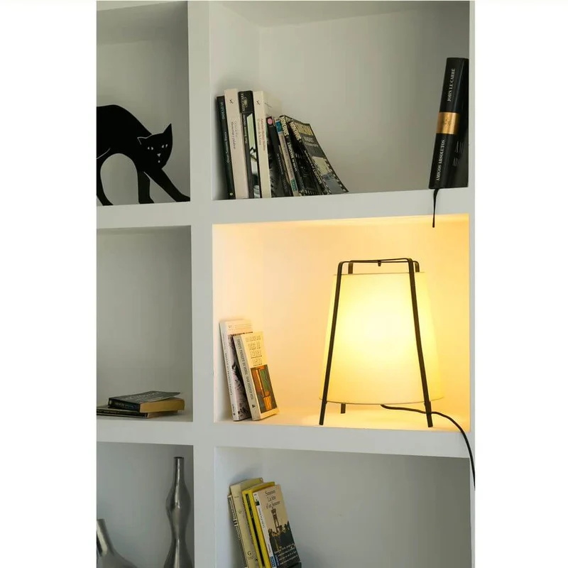 Tischleuchte AKANE Schwarz, Beige
