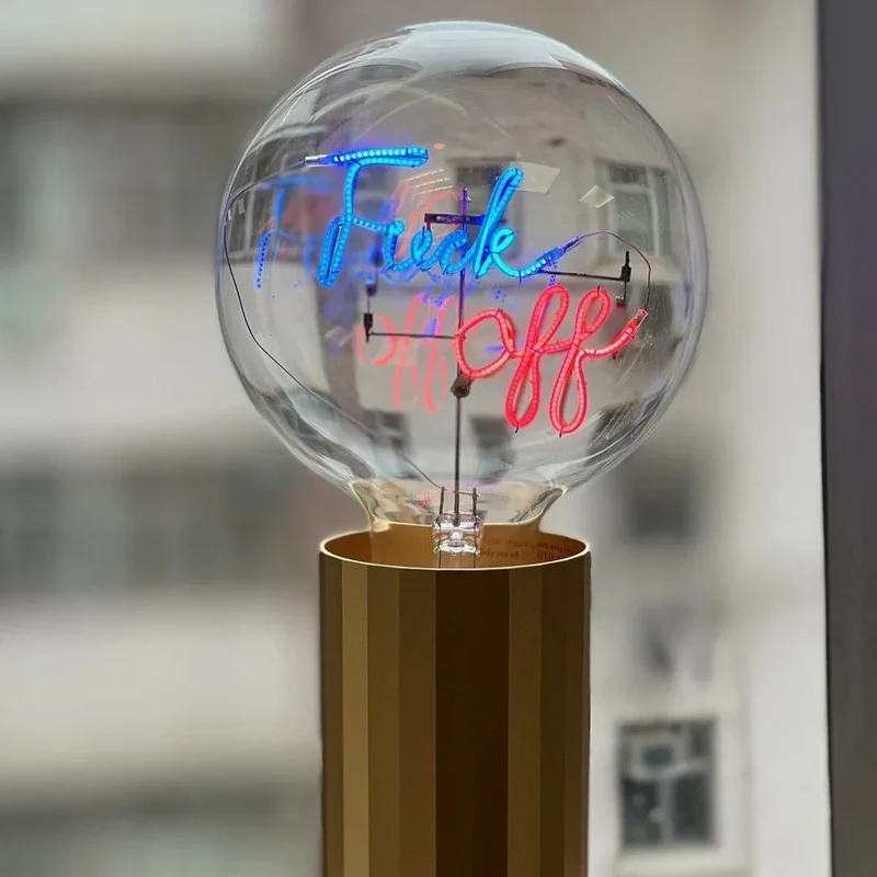 Ampoule décorative LED sans Fil "Fuck Off" - Message In The Bulb