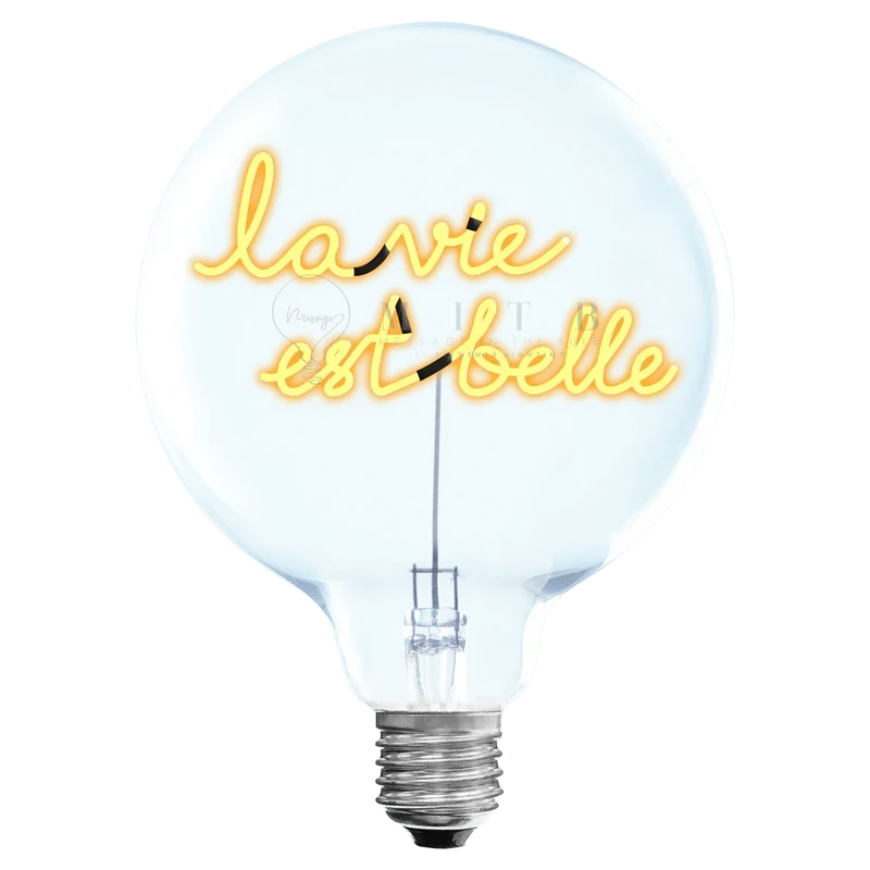 Ampoule décorative LED sans Fil "La Vie est Belle" - Message In The Bulb