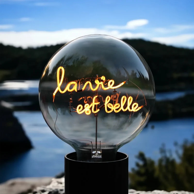 Ampoule décorative LED sans Fil "La Vie est Belle" - Message In The Bulb