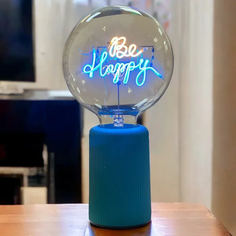 Ampoule décorative LED sans Fil "Be Happy" - Message In The Bulb