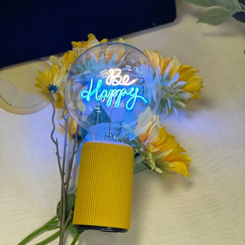 Ampoule décorative LED sans Fil "Be Happy" - Message In The Bulb