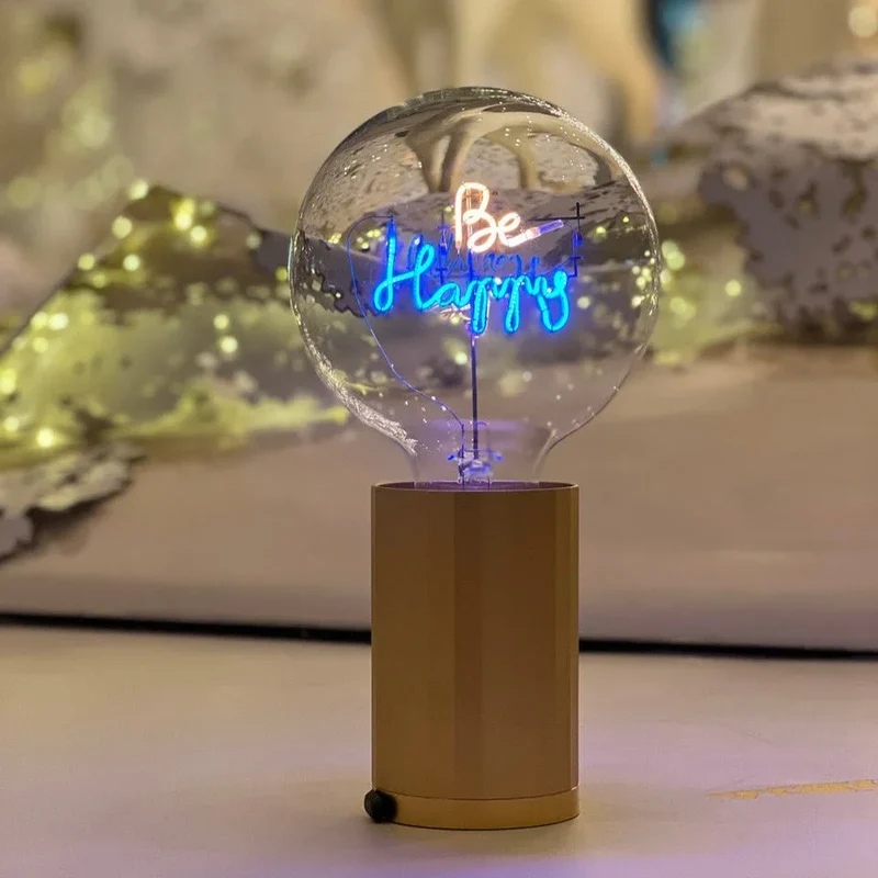 Ampoule décorative LED sans Fil "Be Happy" - Message In The Bulb