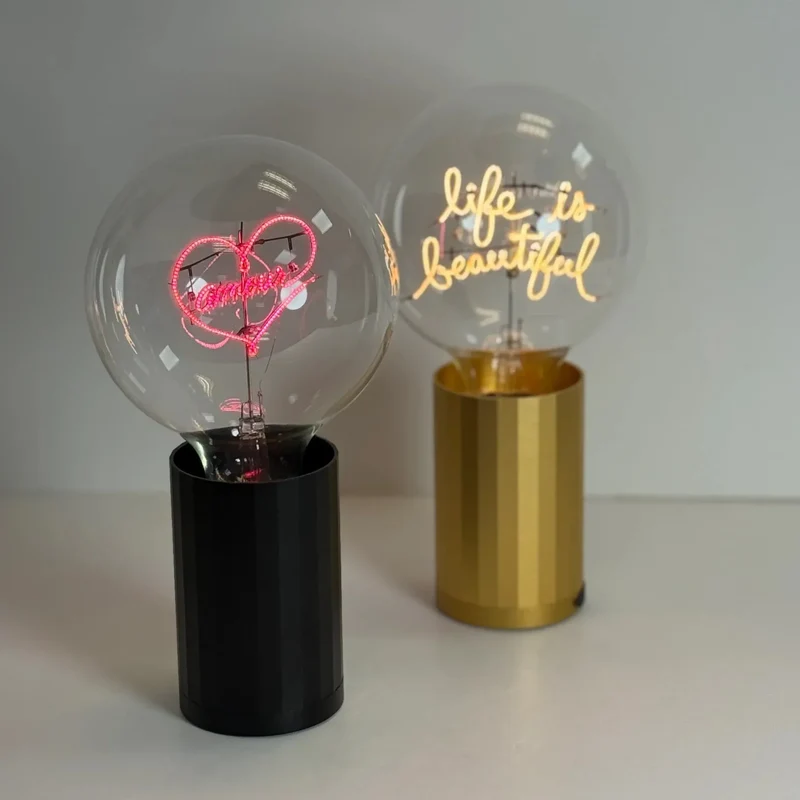 Socle - Lampe de table Sans Fil "Zélia" - Message In The Bulb