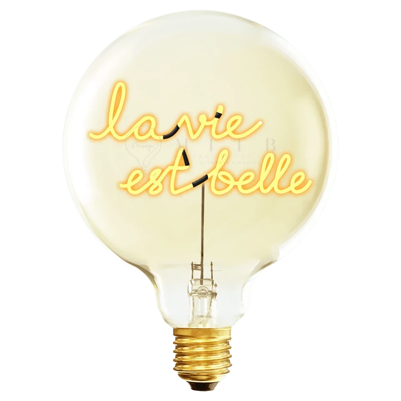 Ampoule décorative LED "La vie est Belle" - Message In The Bulb