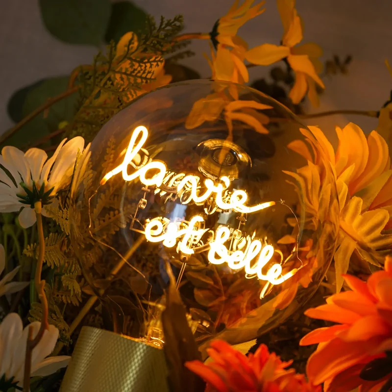 Ampoule décorative LED "La vie est Belle" - Message In The Bulb
