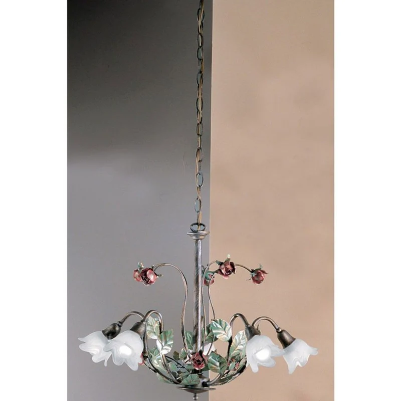 Rosaio 5-flammig Gold-Silber-grün Ø 60cm