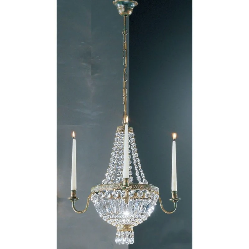 Candela 3-flammig grün-antik mit Gold Ø 48cm