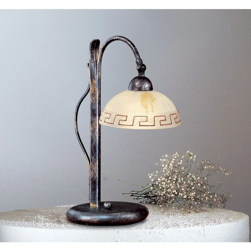 Greca Tischleuchte Schwarz-Gold-Silber 40cm
