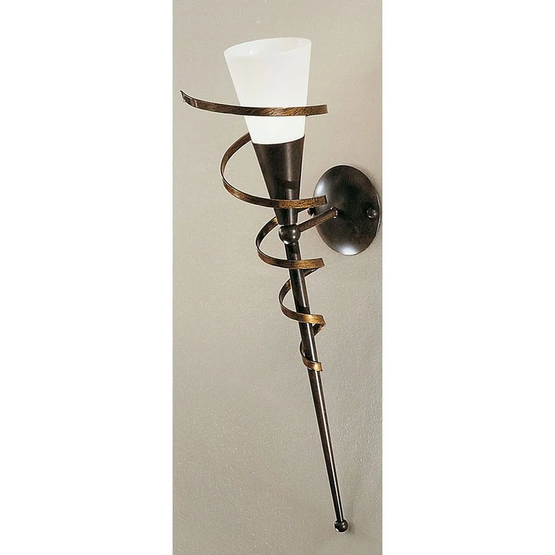 Fackel Spirale Wandleuchte rost-antik 60cm