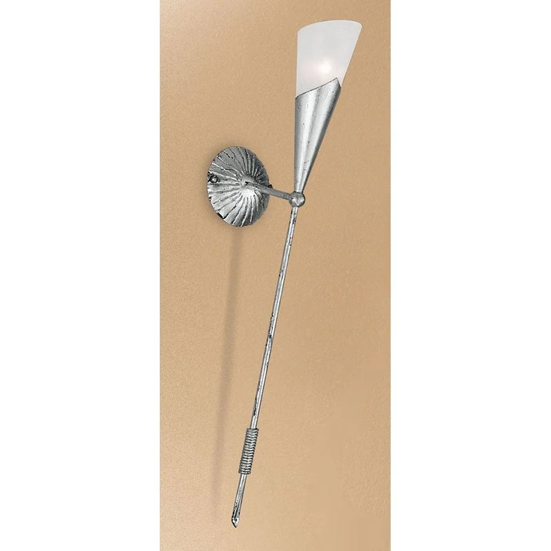 Fackel Wandleuchte BlattSilber-Auflage 83cm