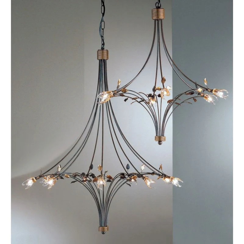 Millefoglie Krone 9-flammig Glas klar Ø 80cm