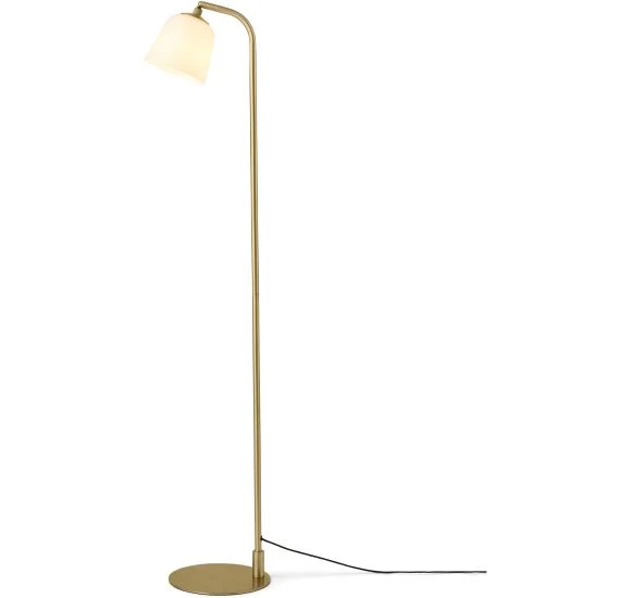 ROOM 49 GULVLAMPE SORT ANTIK MESSING OG OPAL GLAS