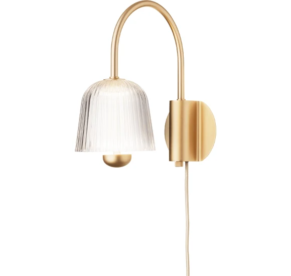 ASTEEA VÆGLAMPE SATIN MESSING/OPAL