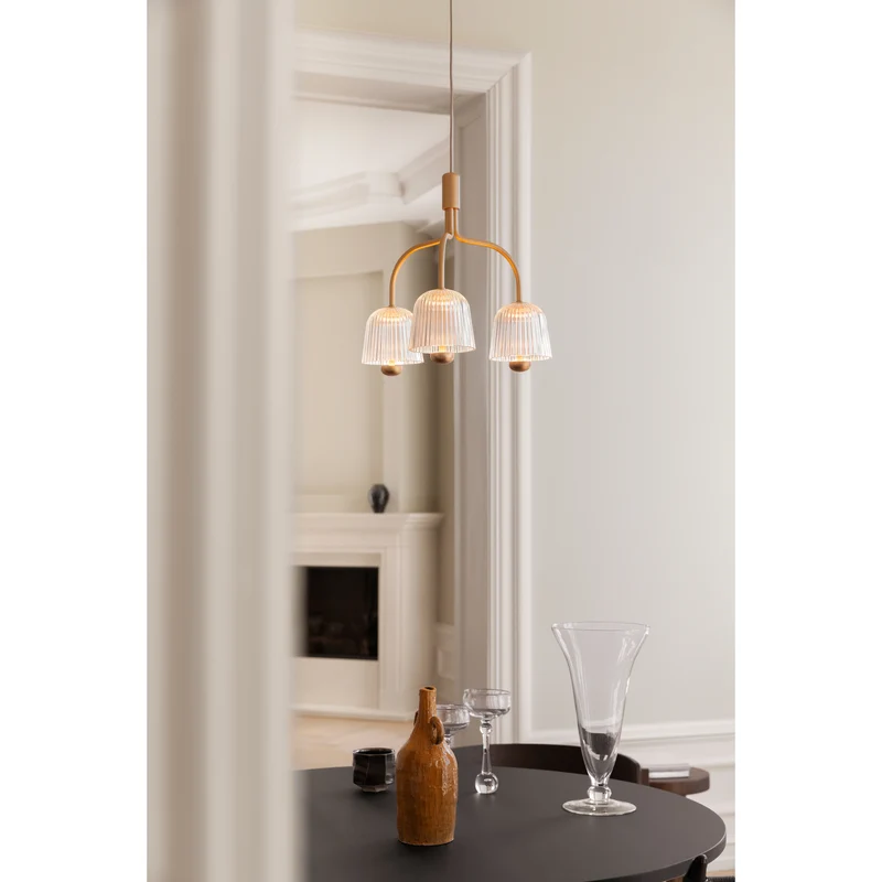 ASTEEA 3 PENDEL SATIN MESSING/OPAL