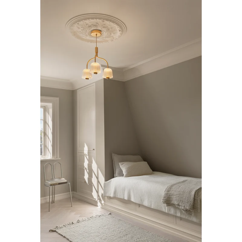 ASTEEA 3 PENDEL SATIN MESSING/OPAL