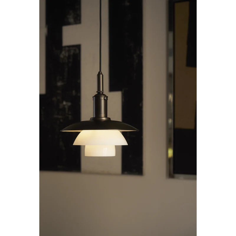 PH 3/3 - PENDEL - BRUNERET MESSING OG OPALGLAS