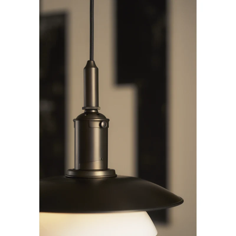 PH 3/3 - PENDEL - BRUNERET MESSING OG OPALGLAS