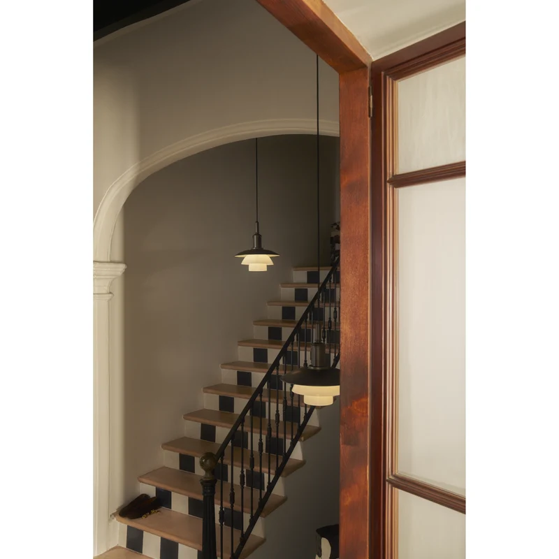 PH 3/3 - PENDEL - BRUNERET MESSING OG OPALGLAS