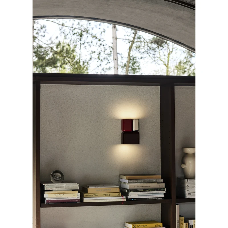 TABATA LN10 - VÆGLAMPE - DARK BURGUNDY/VERMILION RED