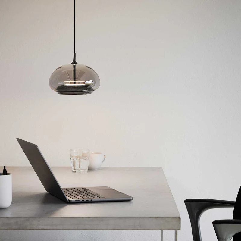 Avalon Pendel Smoked Glas Black Chrome LED