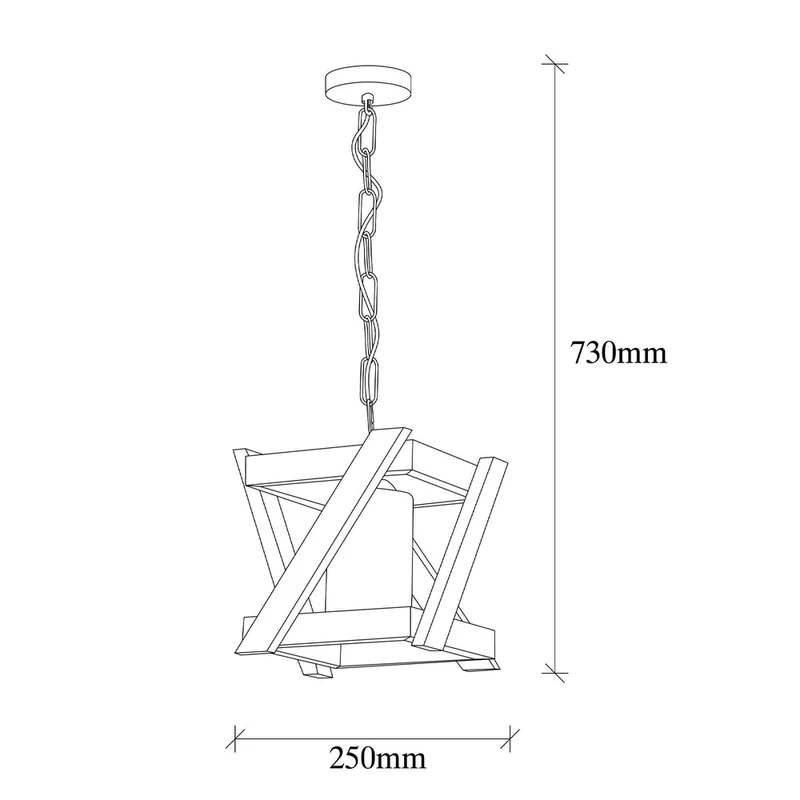 Suspension Industrielle Bois Et Metal