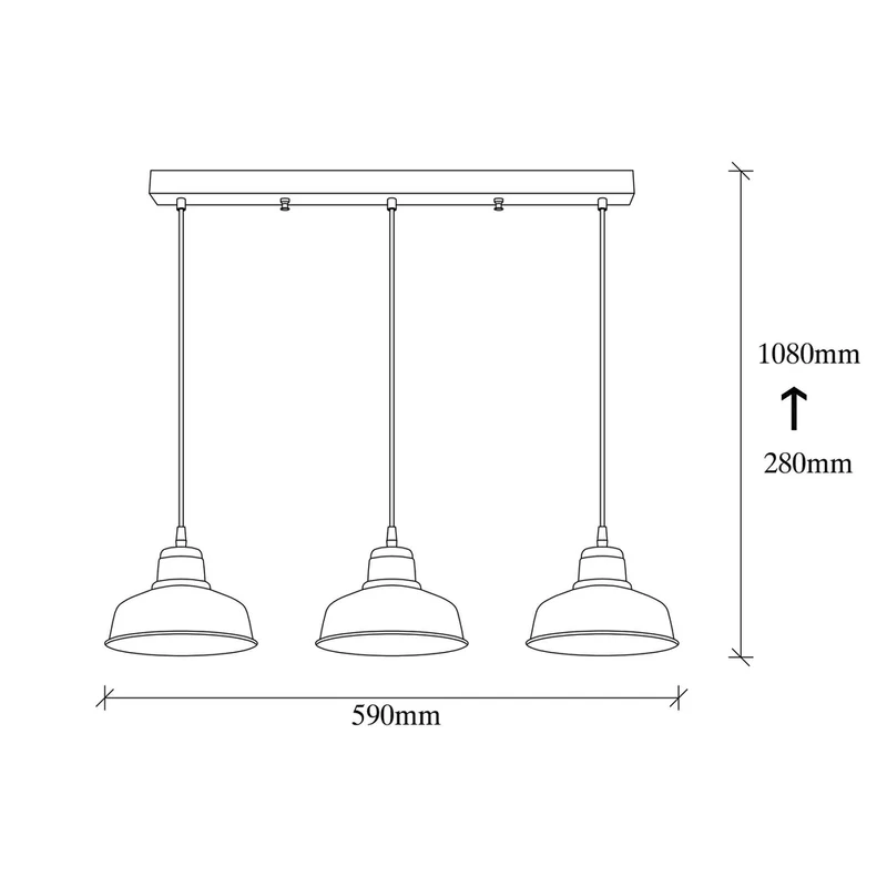 Suspension 3 Lampes Blanche