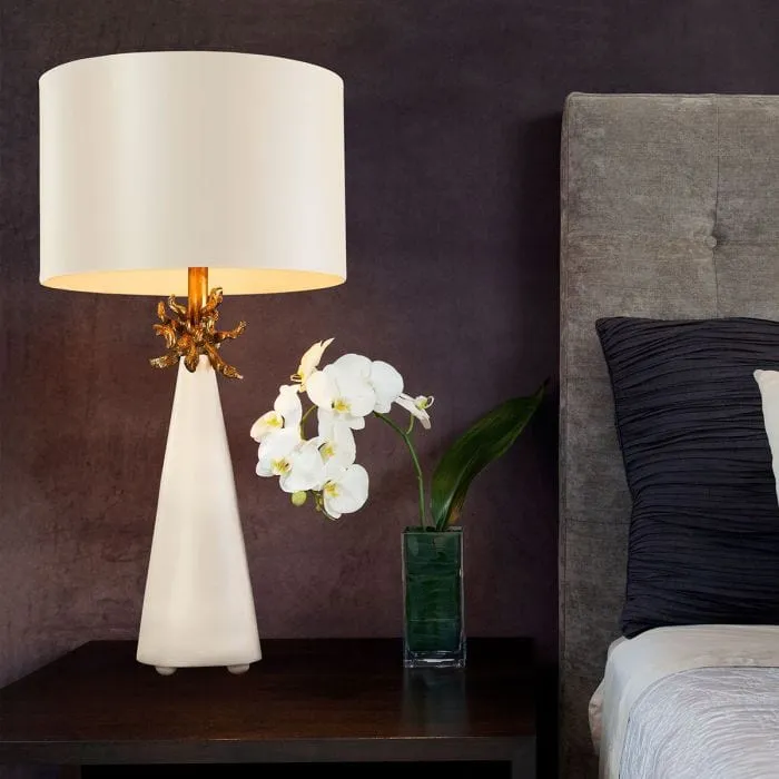 Luminaire blanc de table