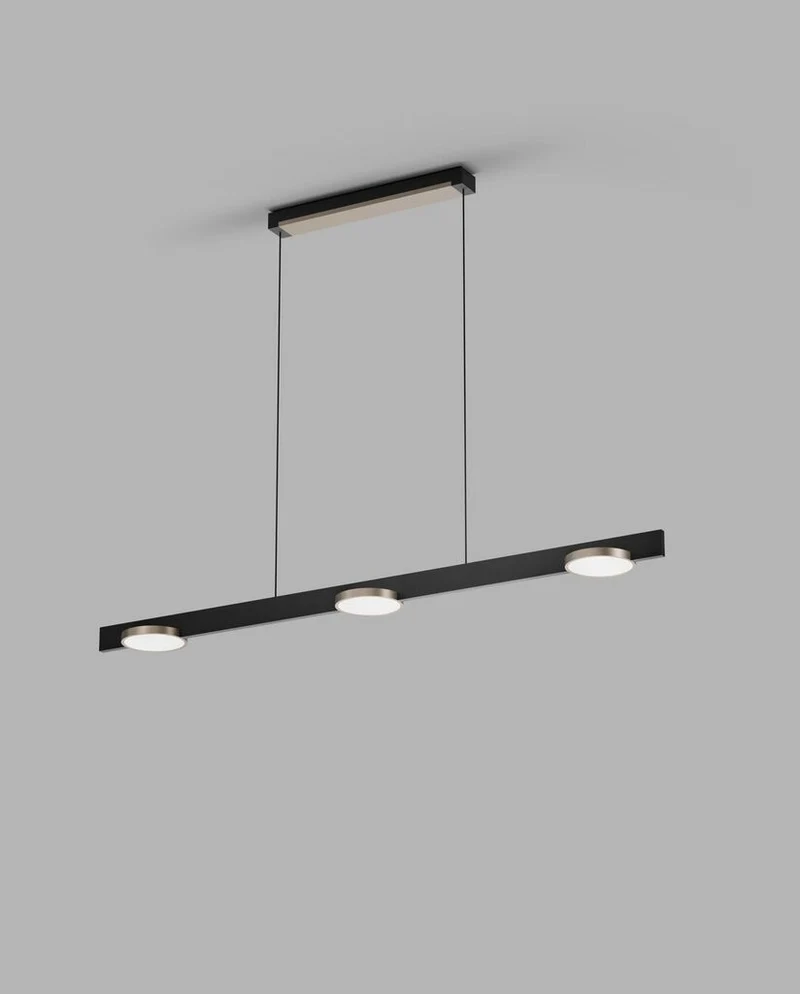 Inlay S1250 Linear Disc Pendel - Matt Black & Satin Gold