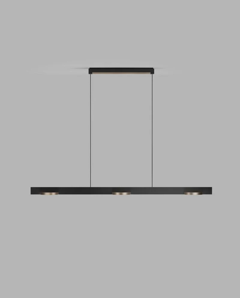 Inlay S1250 Linear Disc Pendel - Matt Black & Satin Gold