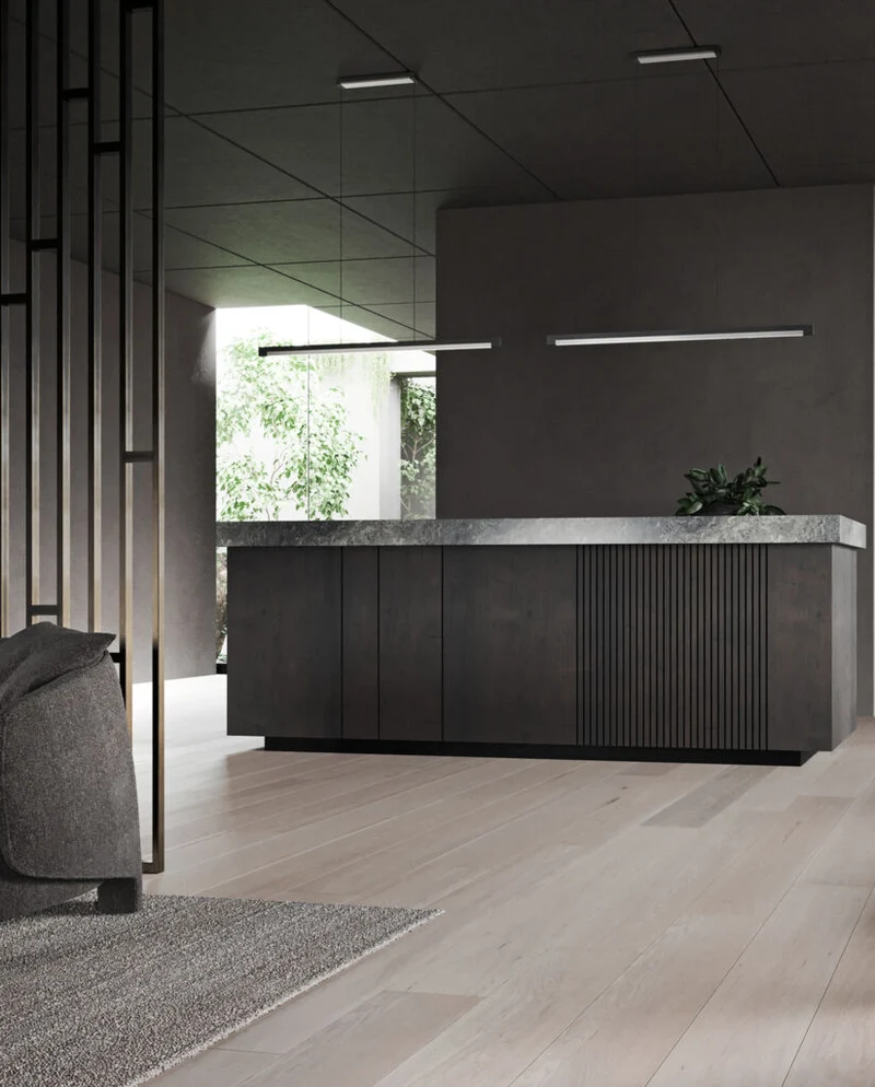 INLAY S1400 LINEAR MB/SS - MATT BLACK/SATIN SILVER