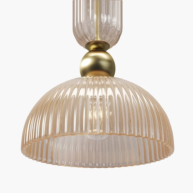 Suspension Moderne en Verre Ambre
