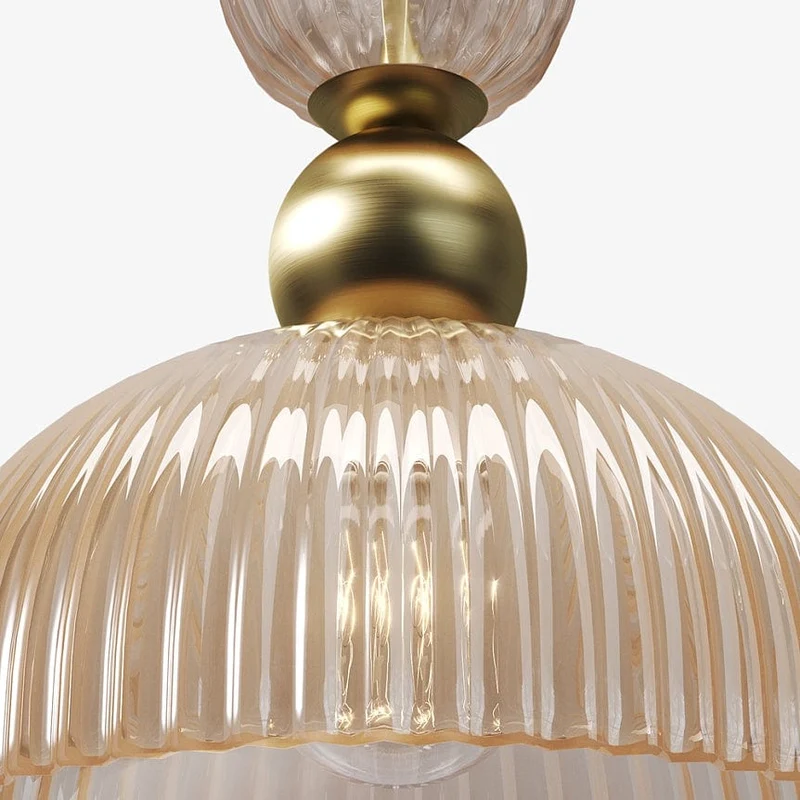Suspension Moderne en Verre Ambre