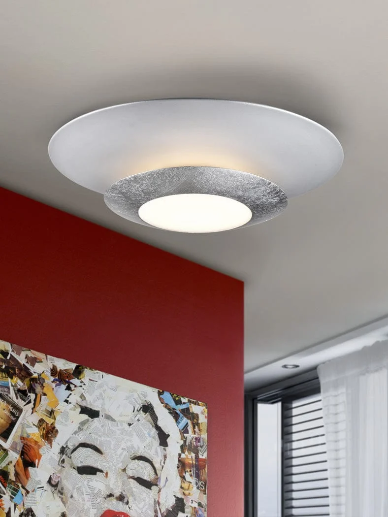 Plafonnier LED Moderne Blanc Gris